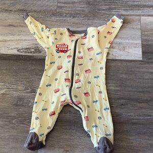 Tuffy Yellow Kids One Piece with Vehicle Print